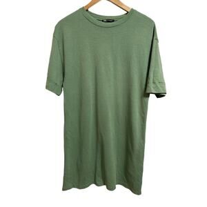 Zara‎ women's green crew neck tee mini dress size Medium